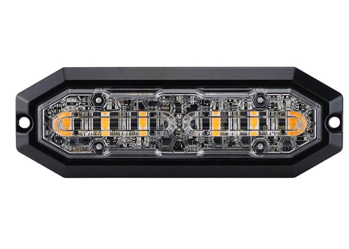 6-LED Strobe Light 12-24V Amber with Clear Lens