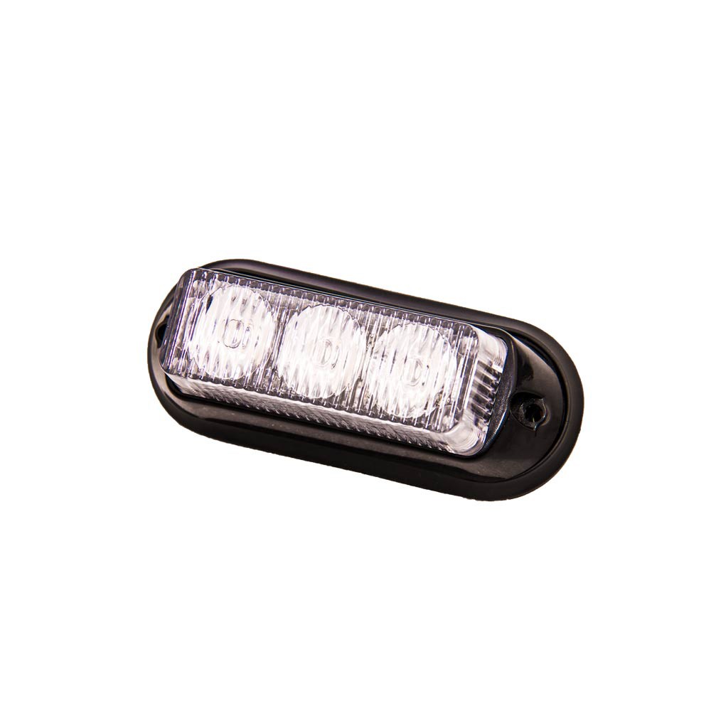 3-LED Strobe Light Amber 12/24V | Surface Mounting