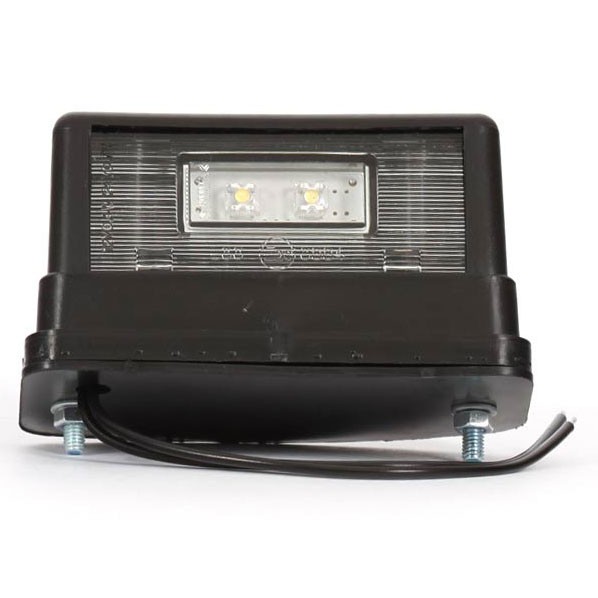 2-LED License Plate Light | Black with 2m Cable 12/24V
