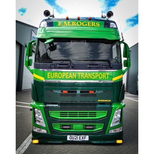 Bumperspoiler voor Volvo FH4/4B | Type 2 | 9cm Dieper | 2x Gele Talmu