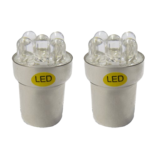 BA15s Lampen met 5 SMD LEDs Oranje | Set van 2 stuks