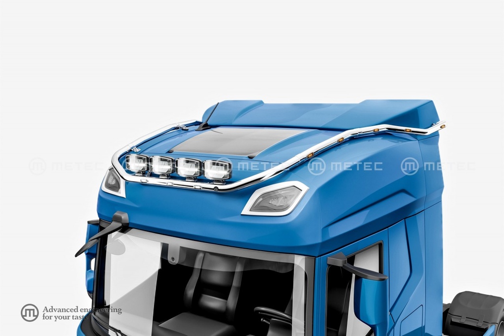 Stainless Steel Roof Light Bar "HYDRA" for DAF NGD XF | 3 White + 10 Amber LEDs