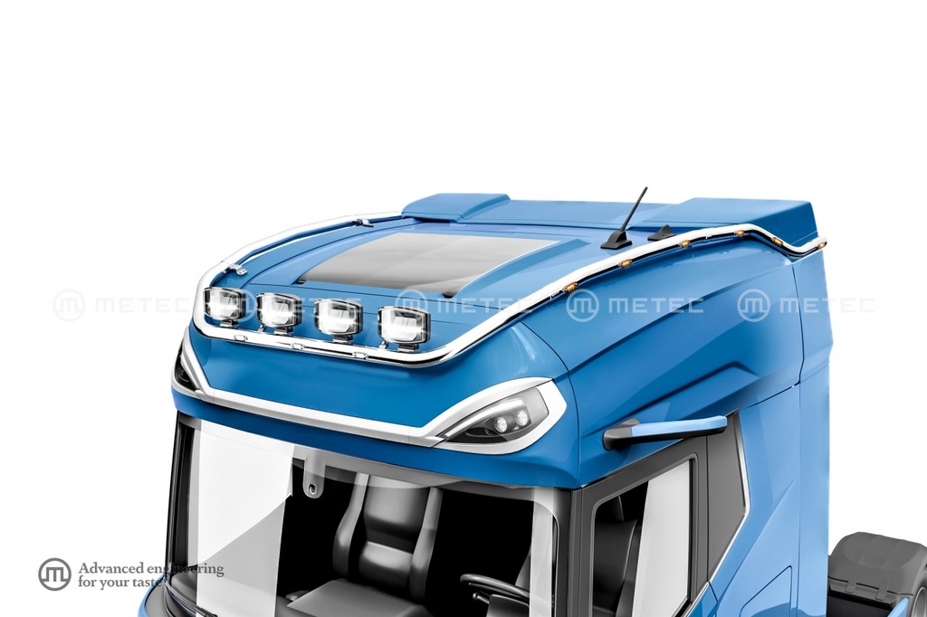 Stainless Steel Roof Light Bar "HYDRA" for DAF NGD XG+ | 3 White + 10 Amber LEDs