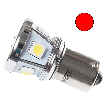 BA15s Lampen met 8 SMD LEDs Rood | Set van 2 stuks
