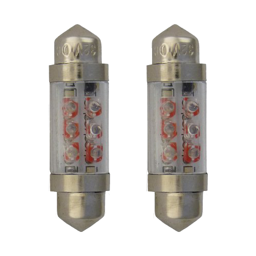 SV8.5 Buislampen Kort | 4 LEDs Rood | Set van 2 stuks