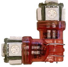 T10 Wedge Lampen met 5 SMD LEDs Rood | Set van 2 stuks