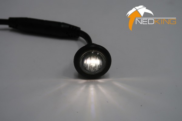 White LED Position Light Round 12/24V | Smoked Lens