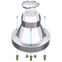 RVS Naafpot 22,5" voor Scania