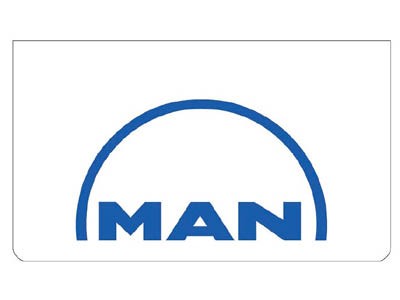 Spatlap voor MAN | Wit met Blauwe Opdruk | 60x35cm