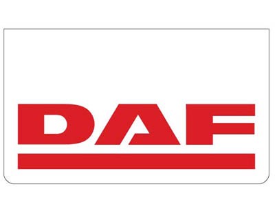 Spatlap voor DAF | Wit met Rode Opdruk | 60x35cm