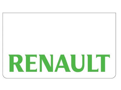 Spatlap voor Renault | Wit met Groene Opdruk | 60x35cm