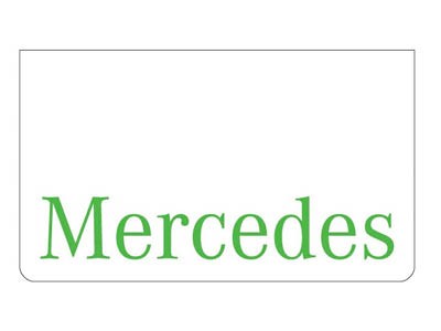 Spatlap voor Mercedes | Wit met Groene Opdruk | 60x35cm