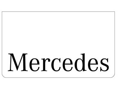 Spatlap voor Mercedes | Wit met Zwarte Opdruk | 60x35cm