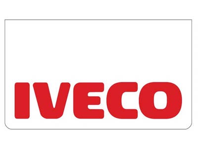 Mudflap for Iveco | White with Red Print | 60x35cm