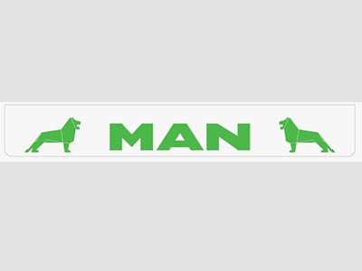 Spatlap Achterbumper voor MAN | Wit met Groene Opdruk | 238x35cm