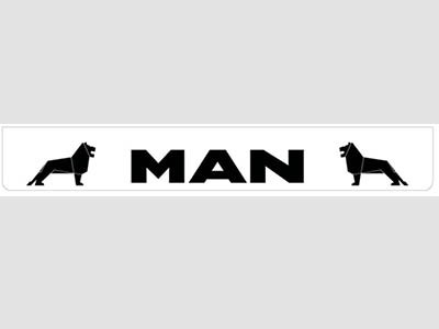 Mudflap Rear Bumper for MAN | White with Black Print | 238x35cm