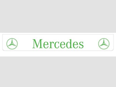 Spatlap Achterbumper voor Mercedes | Wit met Groene Opdruk | 238x35cm