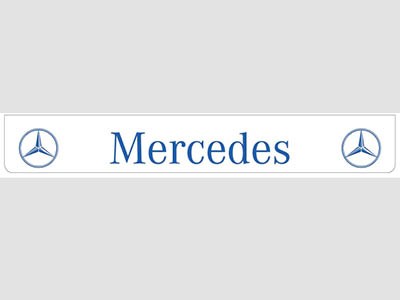 Spatlap Achterbumper voor Mercedes | Wit met Blauwe Opdruk | 238x35cm