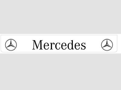 Spatlap Achterbumper voor Mercedes | Wit met Zwarte Opdruk | 238x35cm