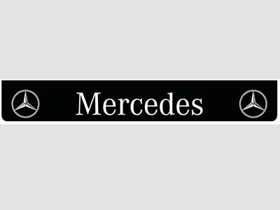 Spatlap Achterbumper voor Mercedes | Zwart met Witte Opdruk | 238x35cm