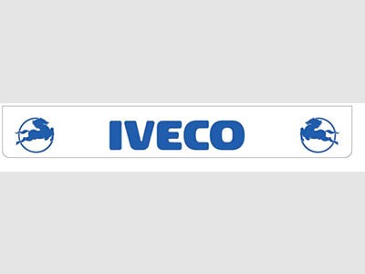 Spatlap Achterbumper voor Iveco | Wit met Blauwe Opdruk | 238x35cm