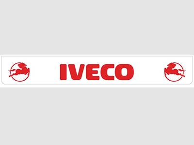Mudflap Rear Bumper for Iveco | White with Red Print | 238x35cm