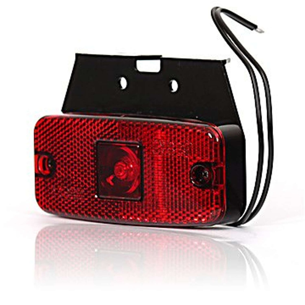 LED Zijmarkeringlicht met Montagevoet 12-24V - Rood