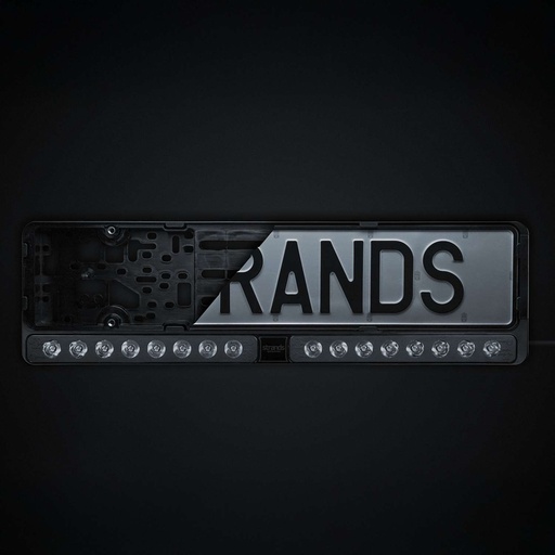 [5809446] Nuuk E-Line DUO Black License Plate Holder LED Bar 2x10"
