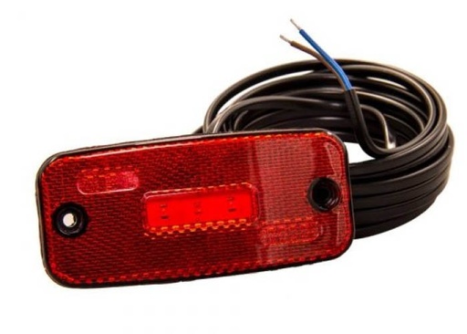 [5810131] LED Side Marker Light 12-24V + 5m Cable - Red
