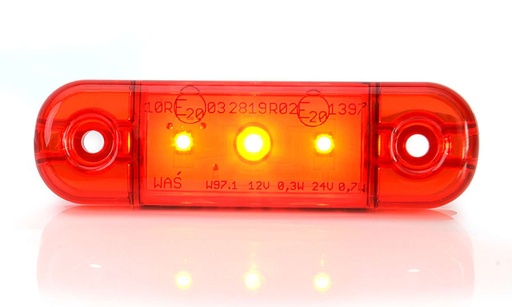 [5800341-5] WAS 3-LED Ultradun Positielicht 9-36V - Rood met 5 Meter Kabel